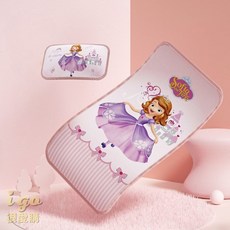 兒童涼席床墊 - 涼感透氣嬰兒床墊/幼稚園睡墊/寶寶軟墊 - 夏季必備, 1個, 蘇菲亞小公主 (附枕套)
