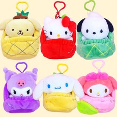 산리오 정품 과일하우스 가방고리 인형 키링 시나모롤 쿠로미 마이멜로디 포차코 폼폼푸린 헬로키티, 1개