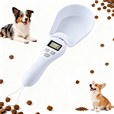 TECHPETII 寵物量勺 數字顯示 精準定量 800g, 稱重勺白色, 1個