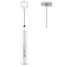 約翰家庭百貨 充電式電動打蛋器 USB充電 安靜不吵 烘焙工具 打蛋機 打奶油機 打奶泡 蛋清發泡攪拌器, 白