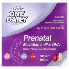 21세기센트리 21st century Prenatal Multivitamin Plus DHA 2 Bottles 60 Tablets / 60 Softgels, 21세기센트리 21st century, Prenatal
