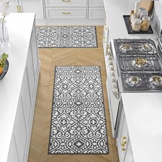 Laura Ashley All Loop 터프트 처리된 66cm x 114.3cm(26인치 x 45인치) 세탁 가능한 미끄럼 방지 액센트 러그 - 리넨/아이보리 페야 투톤, Feya 투톤 다크 그레이/아이보리