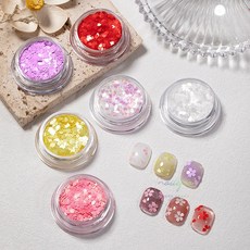 벚꽃 네일 글리터 봄네일 꽃잎 스팽글 6종, #6색(세트), 1개