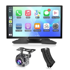 Y-METDRIVING 자동차용 휴대용 무선 애플 카플레이 스크린 7인치 비에어 갭 다채로운 터치 스크린 안드로이드 오토 백업 카메라 모든 차량용 블루투스/AUX/TF/, Y-METDRIVING 자동차용 휴대용 무선 애플 카플