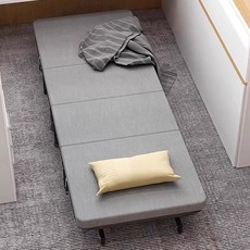 1인용 침대 사무실 낮잠 침대 간이 경량 1초 수납 캠핑 침대 접이식 침대, 블랙90cm