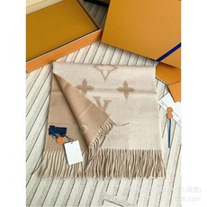 羊絨圍巾 女 雙面羊絨 字母老花 黑灰淡奶茶 圍脖 保暖披肩 冬季舒適百搭