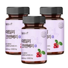 웰빙나기 데일리 크랜베리 정 대용량 4개월분, 3개, 120정