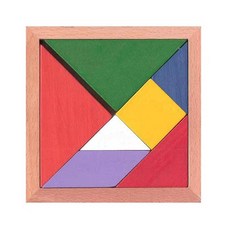 3000 원목 칼라칠교놀이 고급형 (7조각 원목퍼즐 학습교구 교육완구 목재완구 칠교블럭), 1개