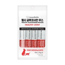 애니홀릭 반려동물 헬시 글루코사민 무스 간식 영양제 치킨 연어 맛, 4회분, 관절, 1개