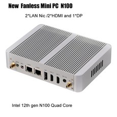 팜 팬리스 미니 PC 인텔 쿼드 코어 12 세대 CPU 3 * 디스플레이 컴퓨터 2 * HDMI 1 * DP 2 * LAN 소프, [01] Intel N100, [02] AU, 05 16GB DDR4 256GB SSD, 16GB, 1개