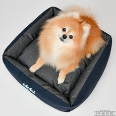 라담상점 퍼피아 사각베드 네이비 개쿠션