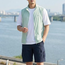 [간절기부터 쭉 쾌적한 착용감]남성 초경량 집업 바람막이 등산 작업 조끼 MBVM403 (95~110)