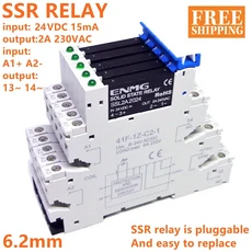 5PCS MRA-23D2 미니 6.2mm 2A 입력: 3-32V DC 솔리드 스테이트 릴레이 모듈, 02 5PCS SSR and BASE