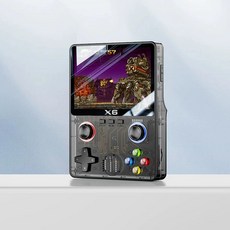 3.5인치 IPS 화면 레트로 비디오 게임 콘솔 휴대용 클래식 게임, 투명블랙 32G+8000+게임, 기본 색상