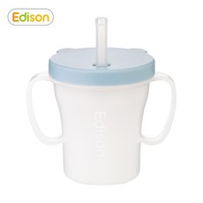 에디슨 베이비 흘림방지 빨대컵, 블루, 1개