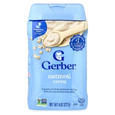 Gerber 오트밀 단일 곡물 시리얼 227g(8oz) Gerber (거버), 227g, 1개