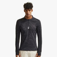 스파이더 남성 풋볼 프로웹 자카드 하프 집업 티셔츠 SPHFCNRL212MBLK 143887