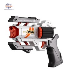 兒童玩具槍 爆裂左輪手槍 軟彈槍 男孩玩具 角色扮演, 【黑白】JH2808 爆裂左輪軟彈槍, 1個