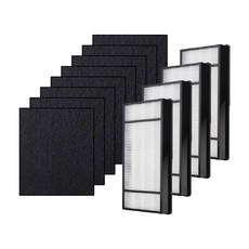 Honeywell 適用 HAP-801APTW HAP-802WTW 空氣清淨機濾網濾芯組 HRF-HX2-AP HRF-E2-AP 替換濾網 4片HEPA濾網 8片活性碳濾網, 1個, 4片HEPA濾網 + 8片活性碳濾網