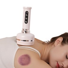 스마트 괄사 마사지기 30단조절 부항기 어깨마사지기 자동식 온열 충전식 흡착 마사지기, 화이트
