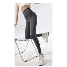 BELLA+ 啞光口袋高腰鯊魚褲 無尷尬線超彈力瑜珈健身褲 摩卡XXL