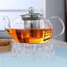 분필스 유리티포트 내열유리 티포트 800ml, 원형티포트-800ml