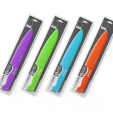 식도 다용도 요리용 주방 주방 식도 스테인리스 신혼부부 가정용 칼집 캠핑용, 팬톤 식도 9인치, (스카이블루)