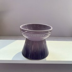 고양이수반 대형견밥그릇 강아지, 캔과 스푼 포함, 1개, 높은 다리 퍼플