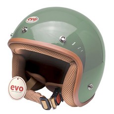 EVO復古摩托車安全帽，輕巧透氣，多色可選，經典造型展現個人風格, 乳綠