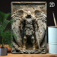 천사 전사 금속 벽 예술 습기 방지 조각 사무실 장식 체육관용 내구성 사인 빈티지 선물