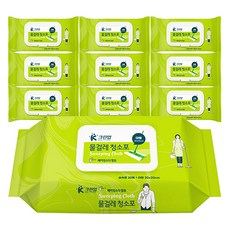 크린업 물걸레청소포 실속 대형 30매x10팩 청소포 일회용 리필형 부직포 청소물티슈, 10개