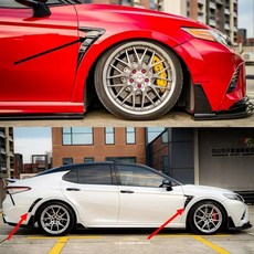 레드 펜더 플레어 커버 도요타 캠리 SE XSE 스포츠 18-22년 호환, 안 칠해진