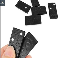 휴대용 블랙 플라스틱 도트 도미노 28개입 유아도미노장난감 플라스틱도미노게임 재밌는가족보드게임 미니도미노게임