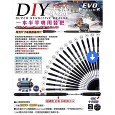 【民辰商行】EVO 海力士 DIY手把節 富士原裝輪座 鐵板竿/敲底竿適用 一本半竿專用替把, 14.5