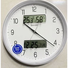RHYTHM 麗聲 靜音指針溫濕度液晶顯示掛鐘, 1個