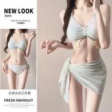比基尼分體游泳衣女性感溫泉度假三件套辣妹泰式泳裝新款女, 88020綠色,L適合50.0-55.0公斤