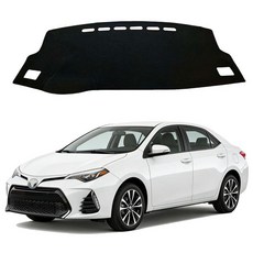 HEDAQI 토요타 코롤라 2007 2008 2009 2010 2012 2013용 대시 커버 대시보드 커버 매트 맞춤형 2007-2013용 보호 액세서리 레드 엣지 1822, Corolla 2014-2018 블랙