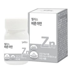 가족 면역강화 웰러스 아연 60정 2개월 건강기능식품 식약처인증, 1개