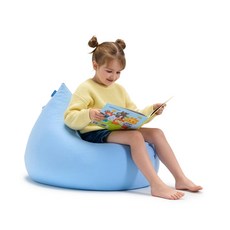 폴리몰리 LT201 미니 유아 키즈 빈백 소파 등받이 좌식 쿠션 의자, 클라우드 블루