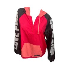 Victoria's Secret Pink Anorak Windbreaker 하프 지퍼 재킷 후디 사이즈 XS/스몰 멀티컬러 신제품 207786