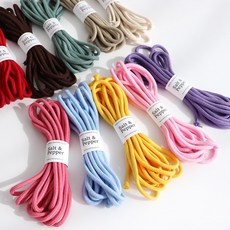 국내생산 5mm 컬러 우동끈 순면끈 모음 23color, 1개, 블랙