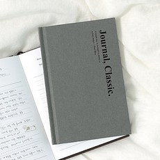 클랙식 저널 일기장 양장 일기 노트 데일리 다이어리, 1개, 그레이