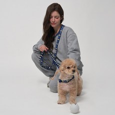 베일리펫 핸즈프리 강아지 리드줄 2.5M 길이조절 산책줄, 1개, 네이비