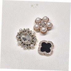 꽃 모양 클로버 장식 비즈 핸드메이드 공예 재료 수공예 부자재 악세서리 제작, 1개, 블랙 크로바