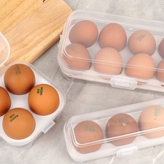 밀폐 계란케이스 캠핑 휴대용 달걀보관함, 2개, 투명
