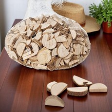 나무 조각 반원 소형 만들기 꾸미기 DIY 재료 미술 창의력 교구 공예, 1개, 우드