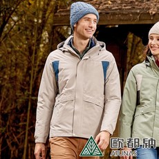 登山屋 送毛襪/男款防水2IN1羽絨兩件式外套 (A1GA2227M卡其/防風/防水/透氣/禦寒), 1個, L, 卡其