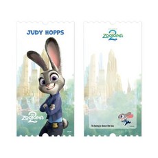 디즈니 주토피아 2 와이드 티켓 엽서 01-주디, 아르누보, 디즈니 저