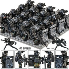 군 특수부대 유령 폭발 방지 SWAT 미니피규어 장난감 블록, 검은색 중무장 X 군단 16명