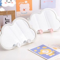 회전 탁상 거울 화장 메이크업 스탠드 책상 인테리어 소품 하트 원형 디자인 감성, 핑크